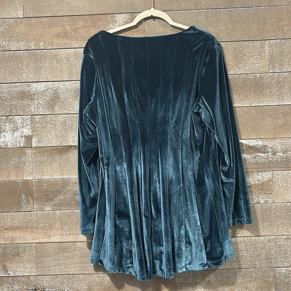 Soft Surroundings velvet dark teal tunic top size Large - Picture 7 of 7